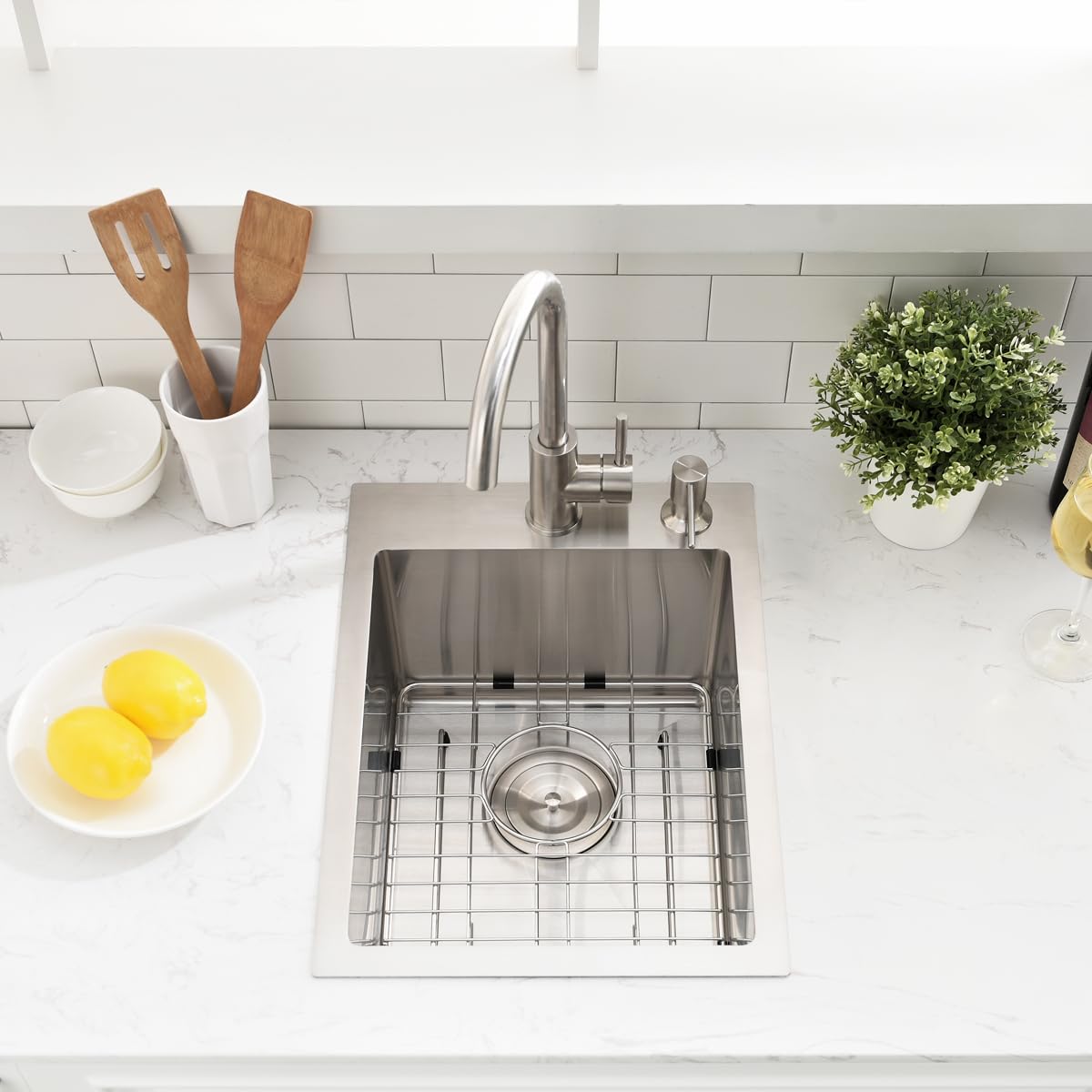 VOKIM 14-inch Drop-in Bar Sink - 14