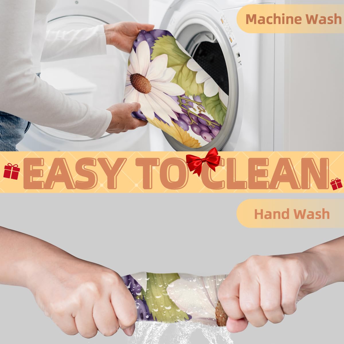 Men's Grape Flower Print Shaving Bib - Waterproof Beard Trimming Apron for Hair Dye & Makeup Artists - Sink Hair Catcher with Adjustable Neck Strap (Great for Barbershops, Home Grooming & Salon Styling)