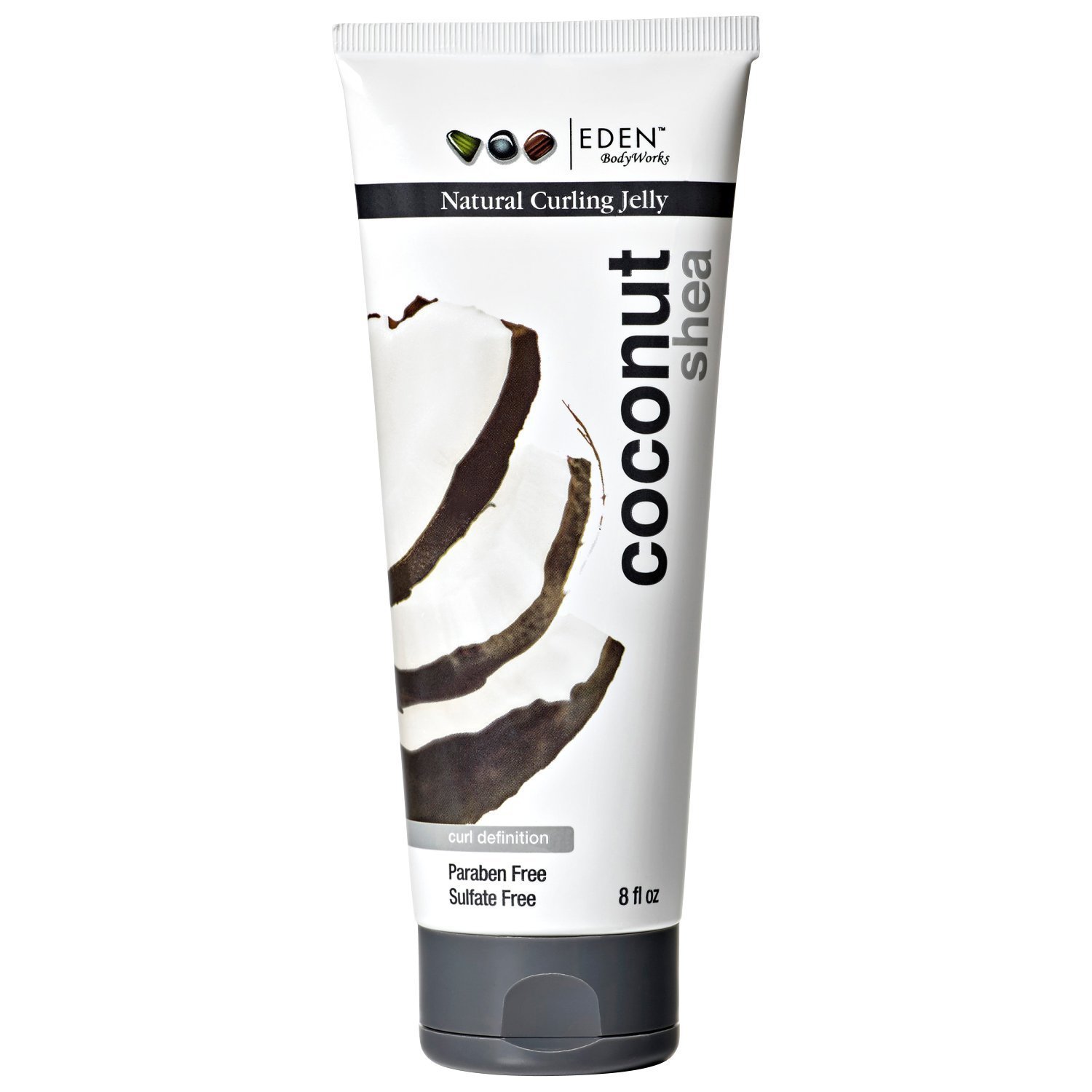 EDEN BodyWorks Coconut Shea Curling Jelly for Natural Hair - 8 oz Curl Defining Gel with Medium Hold & Shine Boost - Perfect for Twist Outs, Wash & Go Styles, and Curly Hair Care - Packaging May Vary