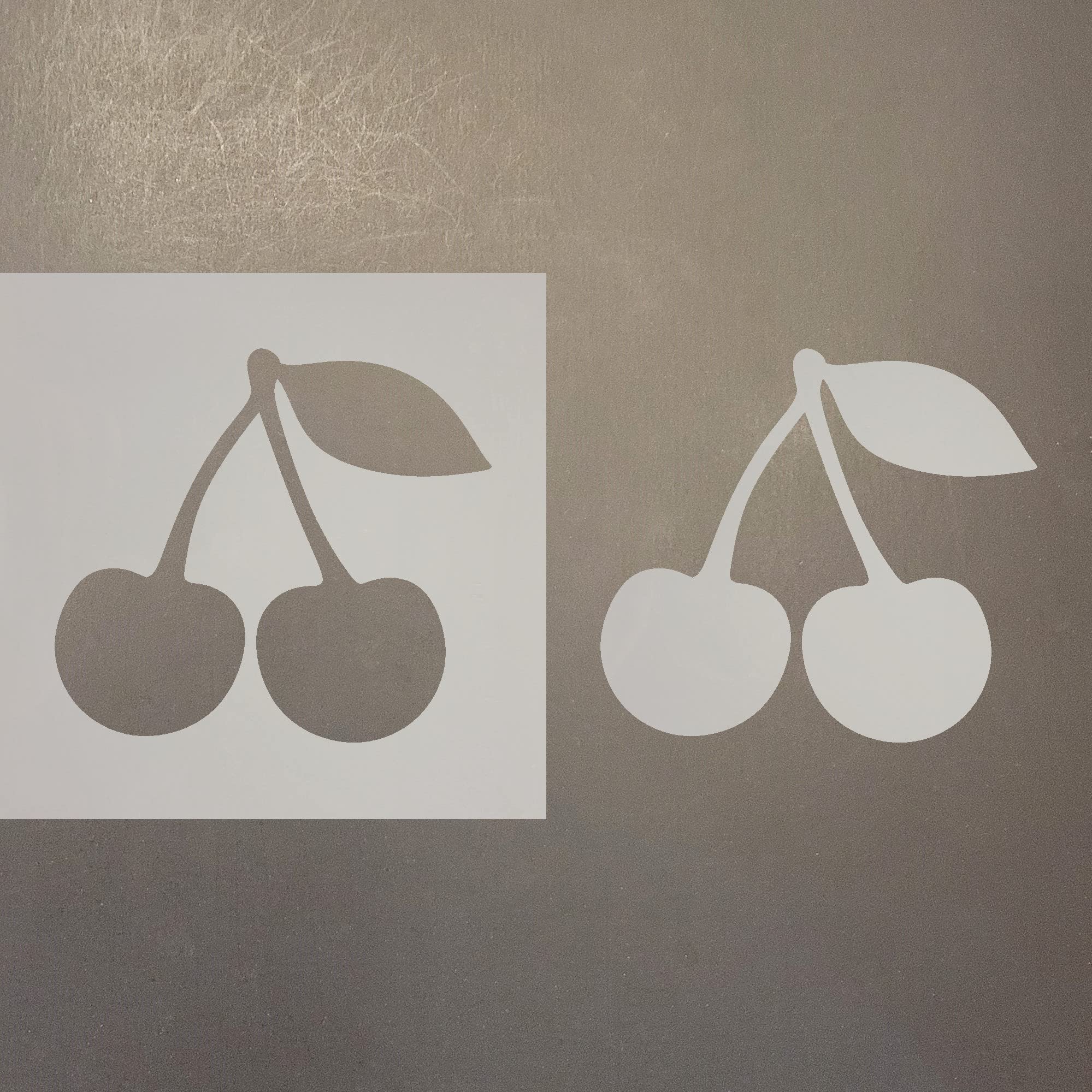 Cherry Reusable Mylar Stencil for Art and Craft - 4 Inch DIY Painting, Scrapbooking, Home Decor Supplies - Perfect for Artists, Crafters and DIY Enthusiasts