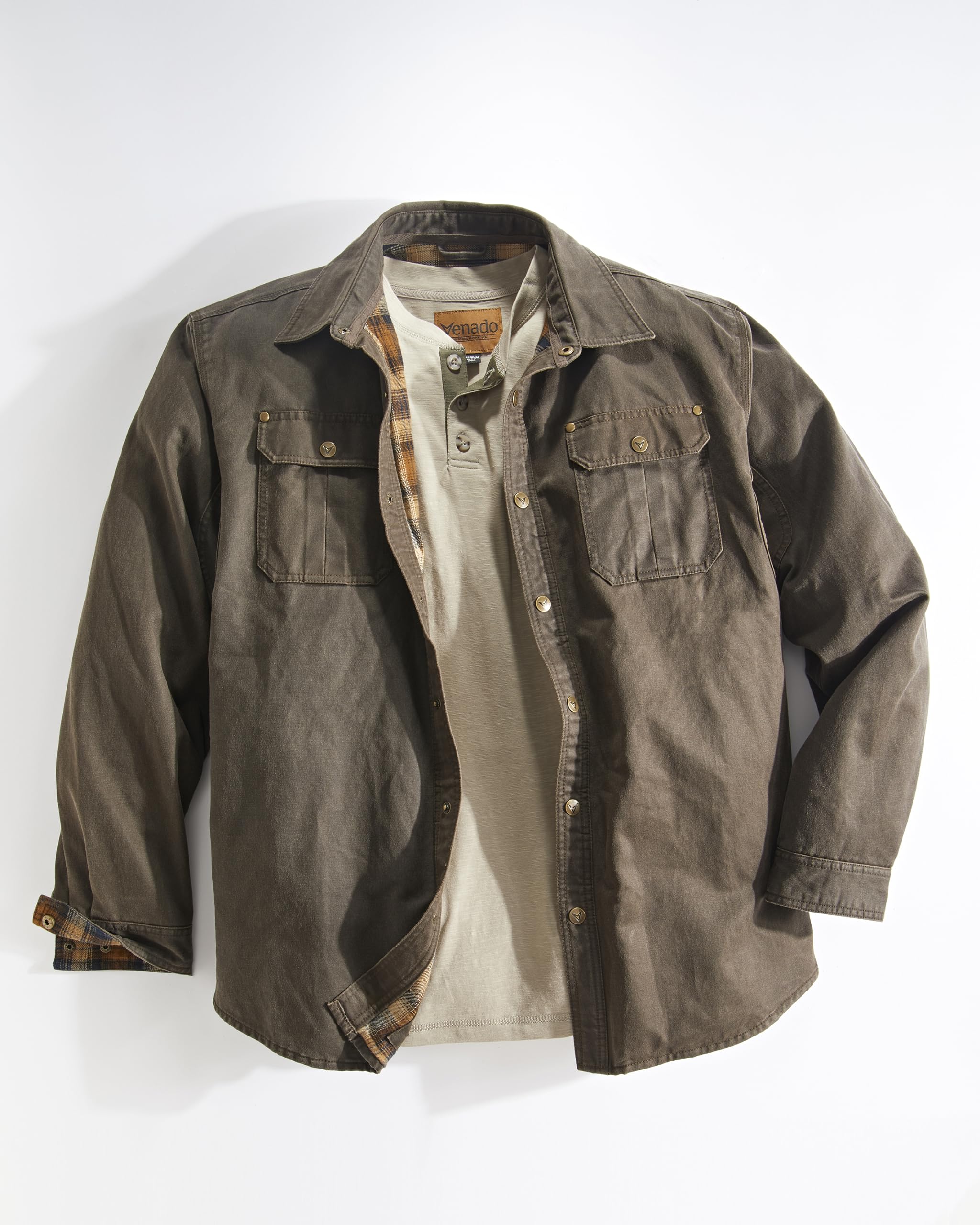 Venado Cotton Suede Concealed Carry Shirt Jacket for Men - Lightweight Tactical Concealed Carry Shirt with Hidden Pockets for CCW, Outdoor Activities & Everyday Wear