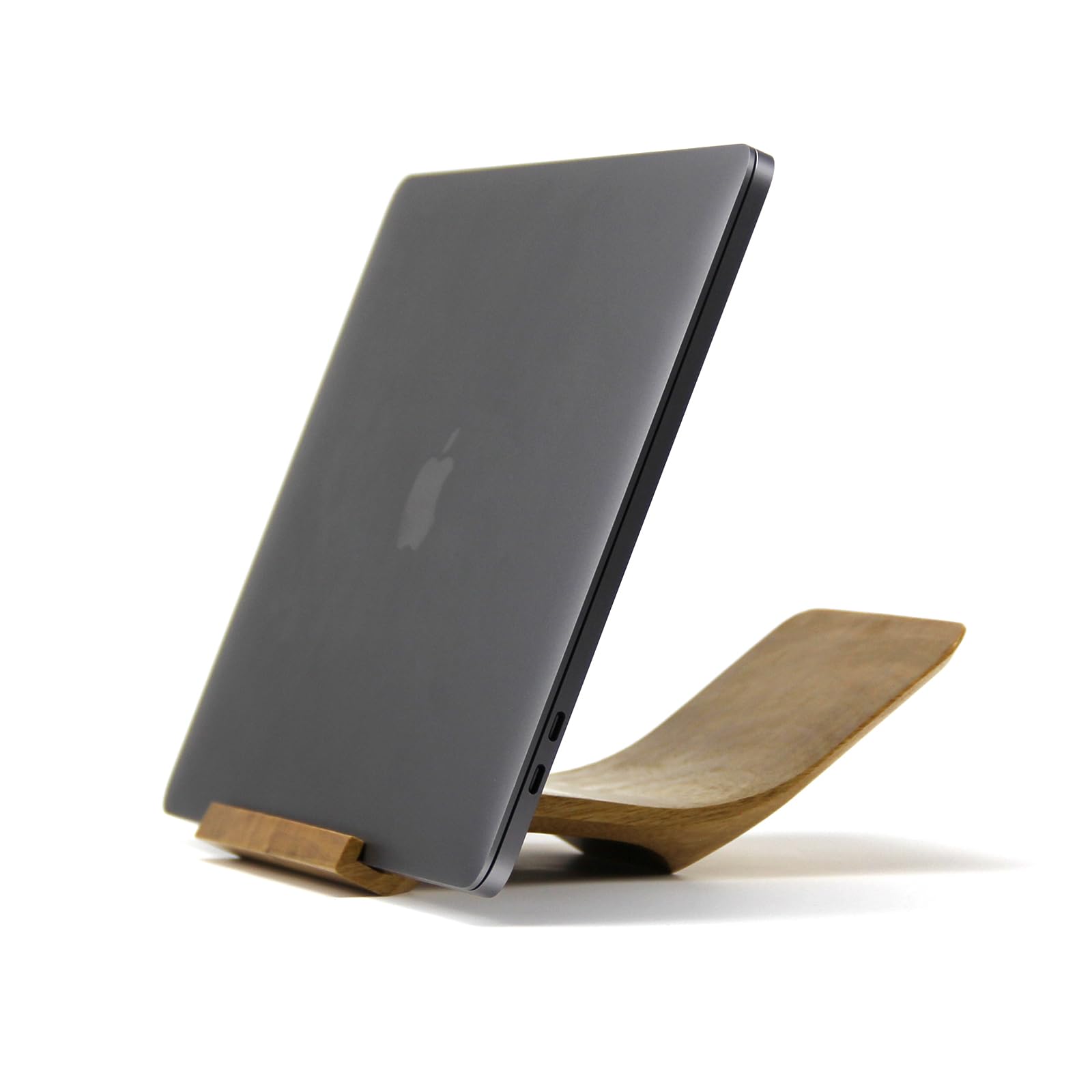 XDK Wooden Laptop Stand for Desk - Ergonomic Adjustable Riser for MacBook, Notebook & Aluminum Laptops up to 15 Inches - Portable Computer Holder for Home Office, Workstation & Coffee Shop Use