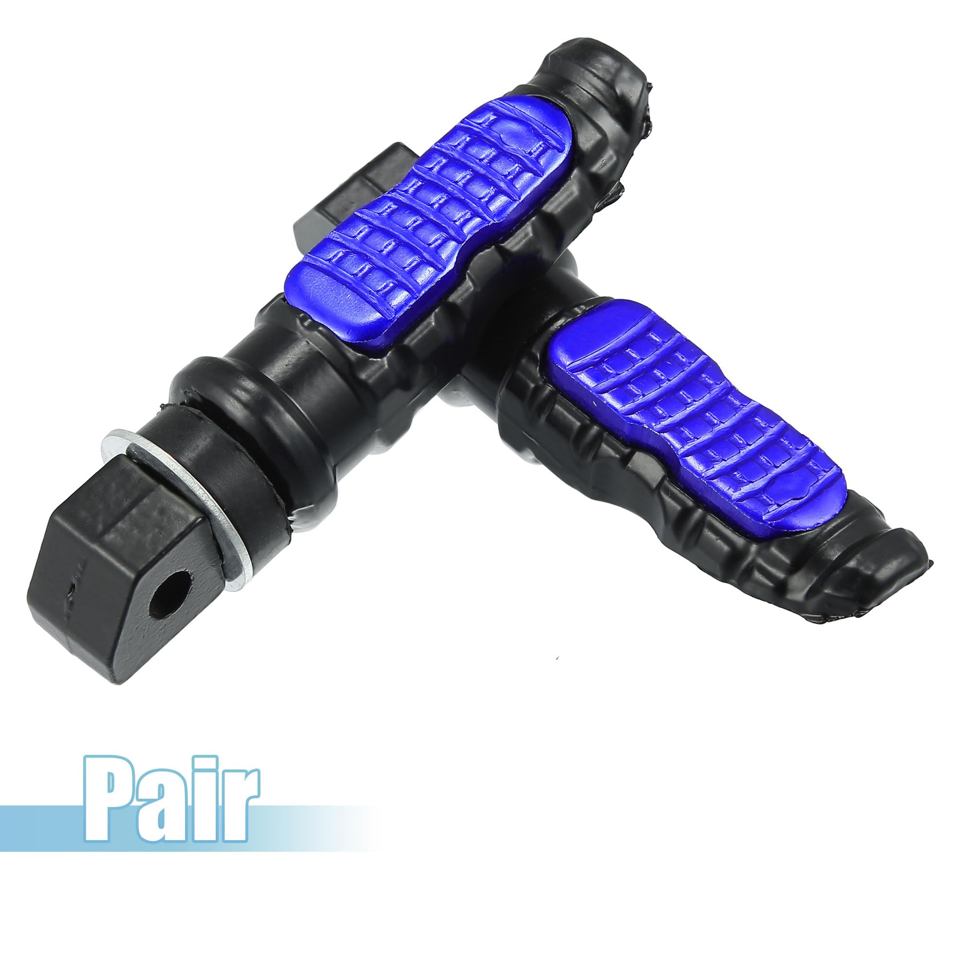 Motoforti 1 Pair Universal Motorcycle Foot Pegs - Aluminum Alloy Footrest Pedals for Dirt Bikes & Cruisers (Blue) - Perfect for Off-Roading & Long-Distance Riding