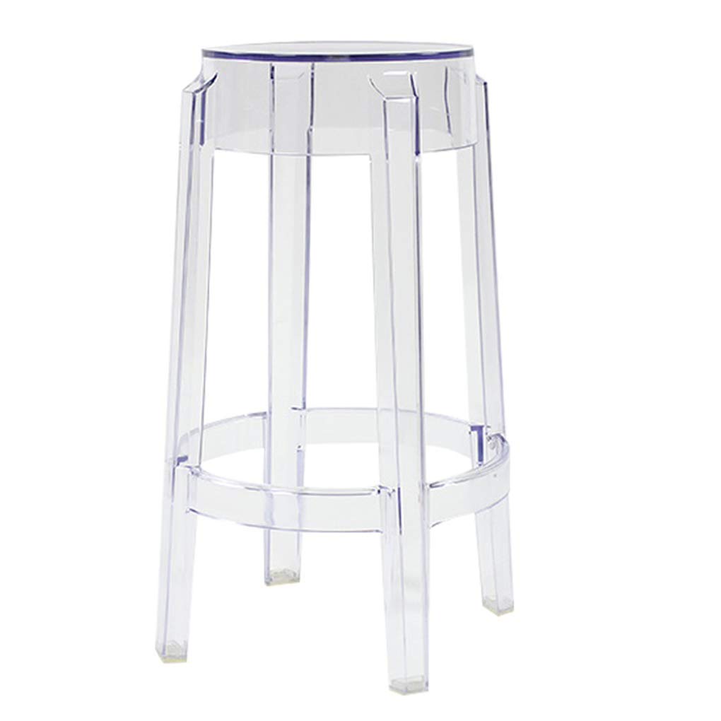 Modern Acrylic Counter Bar Stool - Clear Nordic High Stool, Plastic Dining Chair for Kitchen, Breakfast Counter, Conservatory, Cafe & Pub | Stylish & Durable Seating Solution