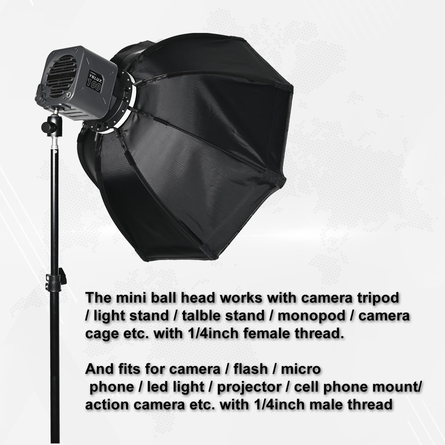 SIOTI Mini Ball Head Tripod with Hot Shoe Mount - 360° Panoramic for DSLR, Phone & Action Camera - Perfect for Travel & Vlogging