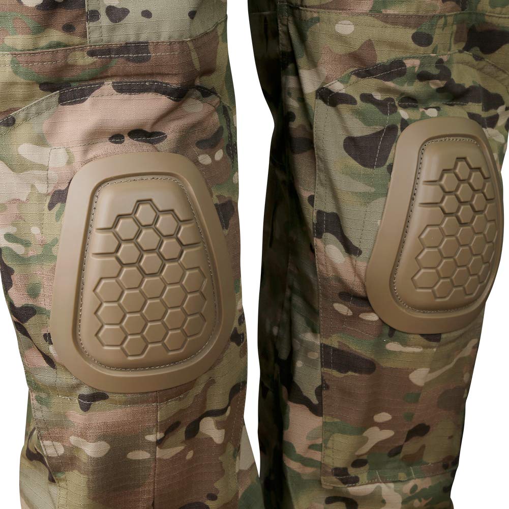 Tactical Knee and Elbow Pads Set - Military Grade G2 G3 G4 Protective Gear for Combat Uniforms | Durable Knee Protectors & Elbow Support for Outdoor Sports, Airsoft, Paintball, and Tactical Training