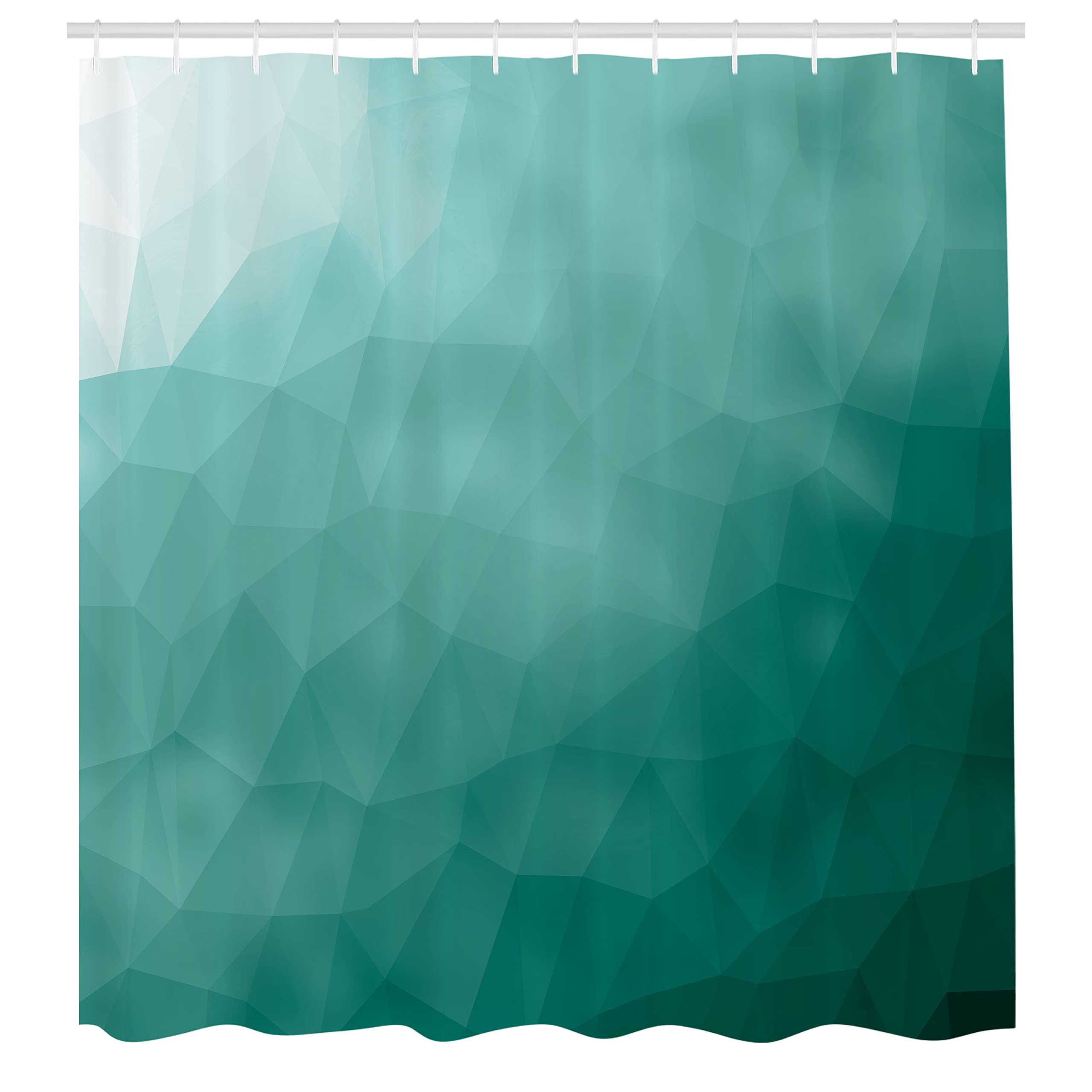 Ambesonne Modern Abstract Gradient Shower Curtain - Teal Turquoise Fragmented Design, 69x75 Inch Waterproof Fabric Bathroom Decor with Hooks | Stylish Bathroom Upgrade for Contemporary Homes & Spa-Like Retreats