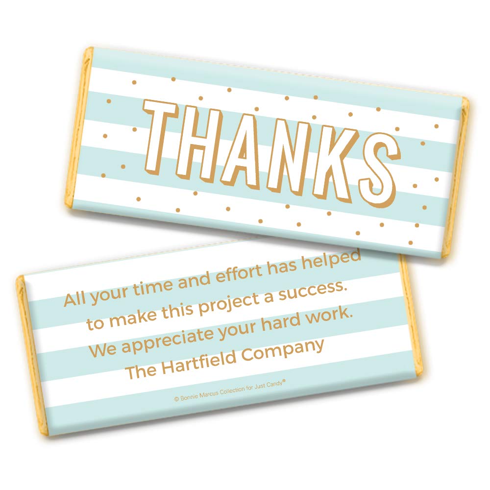 Personalized Thank You Chocolate Bar Gifts - 12 Custom Candy Bars with Free Cold Packaging - Perfect for Weddings, Parties & Corporate Events