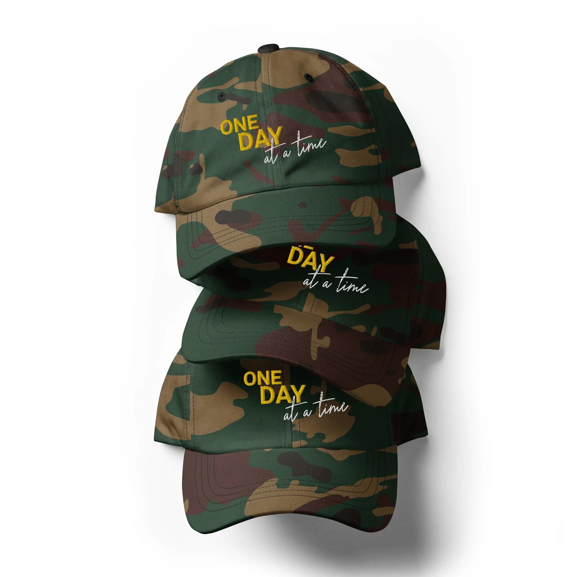 One Day At A Time Embroidered Dad Hat - Adjustable Cotton Baseball Cap for Men & Women - Perfect for Casual Wear, Outdoor Activities, and Daily Fashion