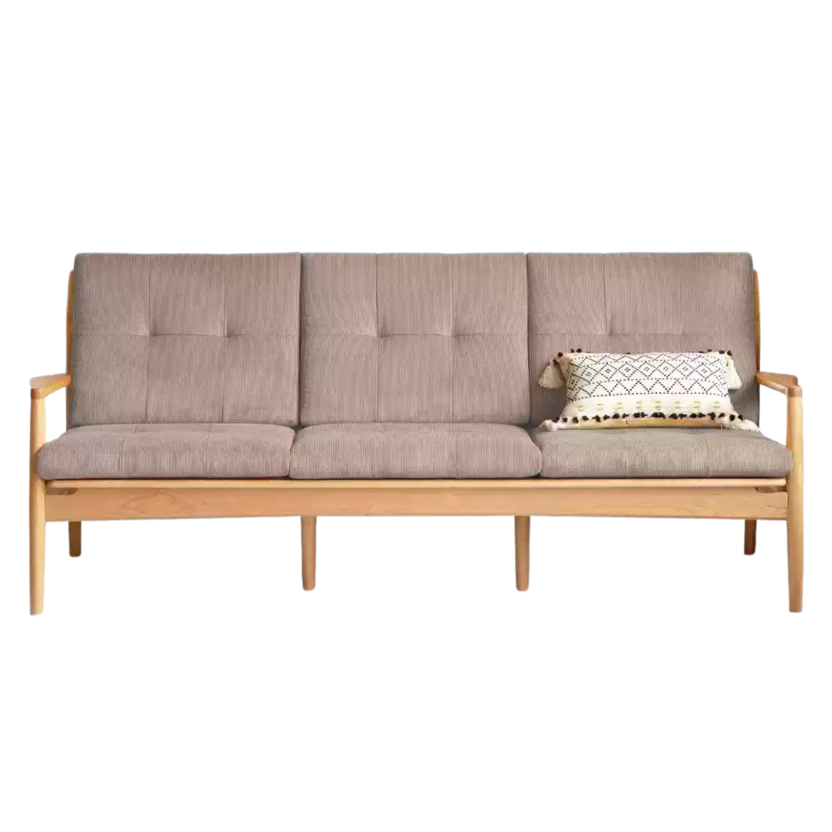 83x31.8x32.6 inch / 211x81x83 cm / Natural wood color / sofa (fabric smoked chestnut brown)