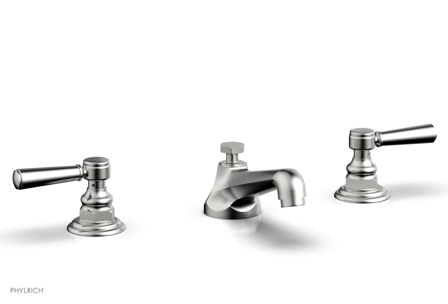 HEX TRADITIONAL 8-Inch Widespread Bathroom Faucet Lever Handles - Brushed Nickel Finish - Compatible with Most Standard Faucets - Perfect for Bathroom Vanity Sink Renovation and Modern Home Upgrade