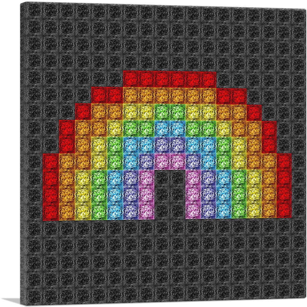Vibrant Rainbow Emoticon LGBTQ+ Pride Canvas Art Print - Framed Wall Decor Painting for Living Room, Bedroom & Office - 26x26 Inches Stretched & Ready to Hang
