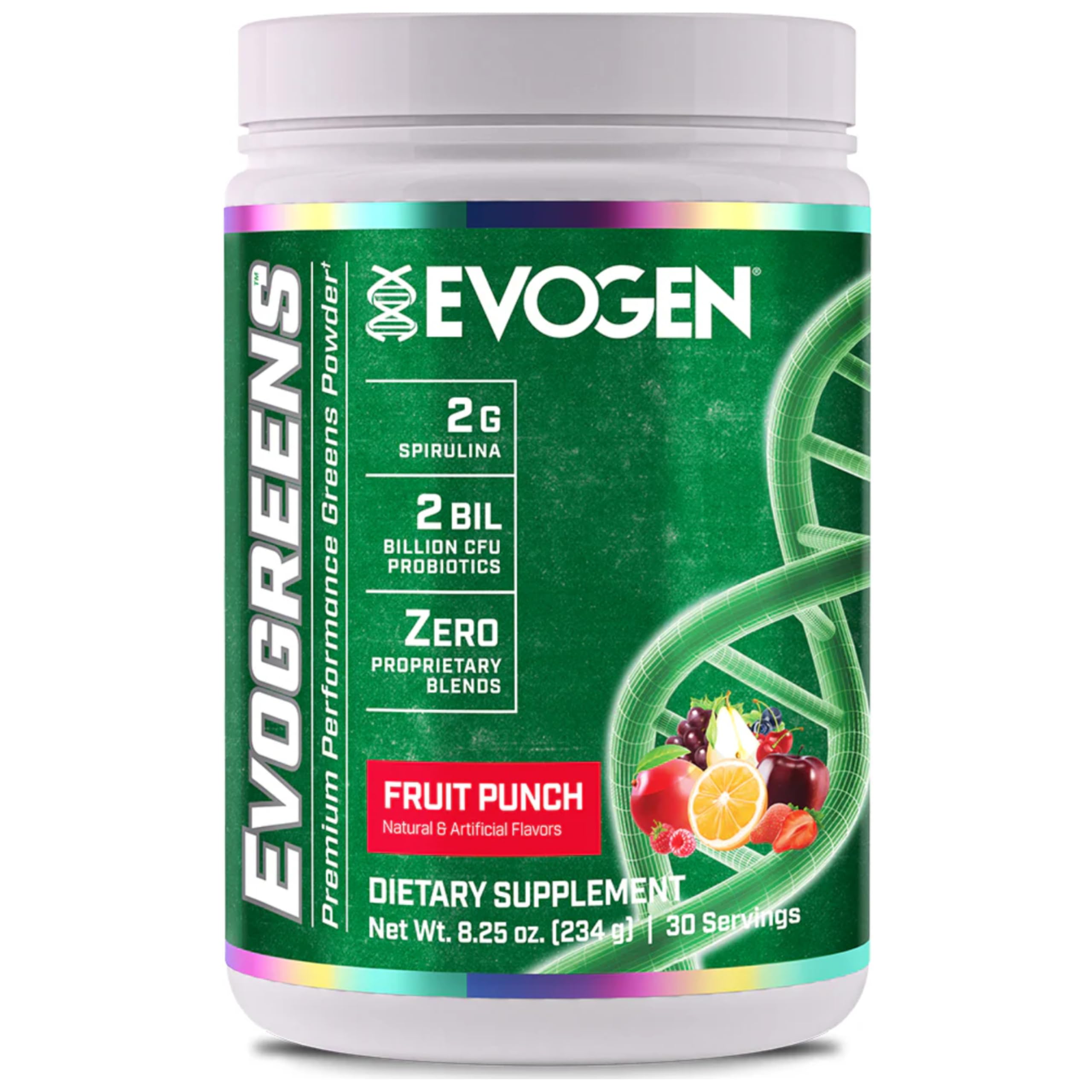 Evogen Evogreens Super Greens Powder - Organic Superfood Supplement with Spirulina, Probiotics & Pomegranate Extract for Immune Support, Recovery & Wellness | Berry Flavor | 30 Servings | Perfect for Post-Workout, Daily Detox & Healthy Lifestyle