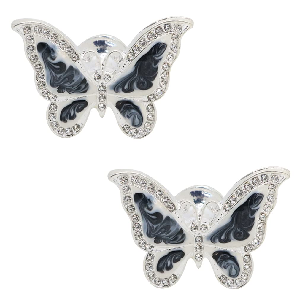 **2Pcs Black Diamond Cabinet Knobs - Butterfly Drawer Pulls for Kitchen, Bathroom, Wardrobe & Dresser - Elegant Hardware for Cupboard, Bedroom & Cabinet Doors (Perfect for Home Renovation & DIY Projects)**