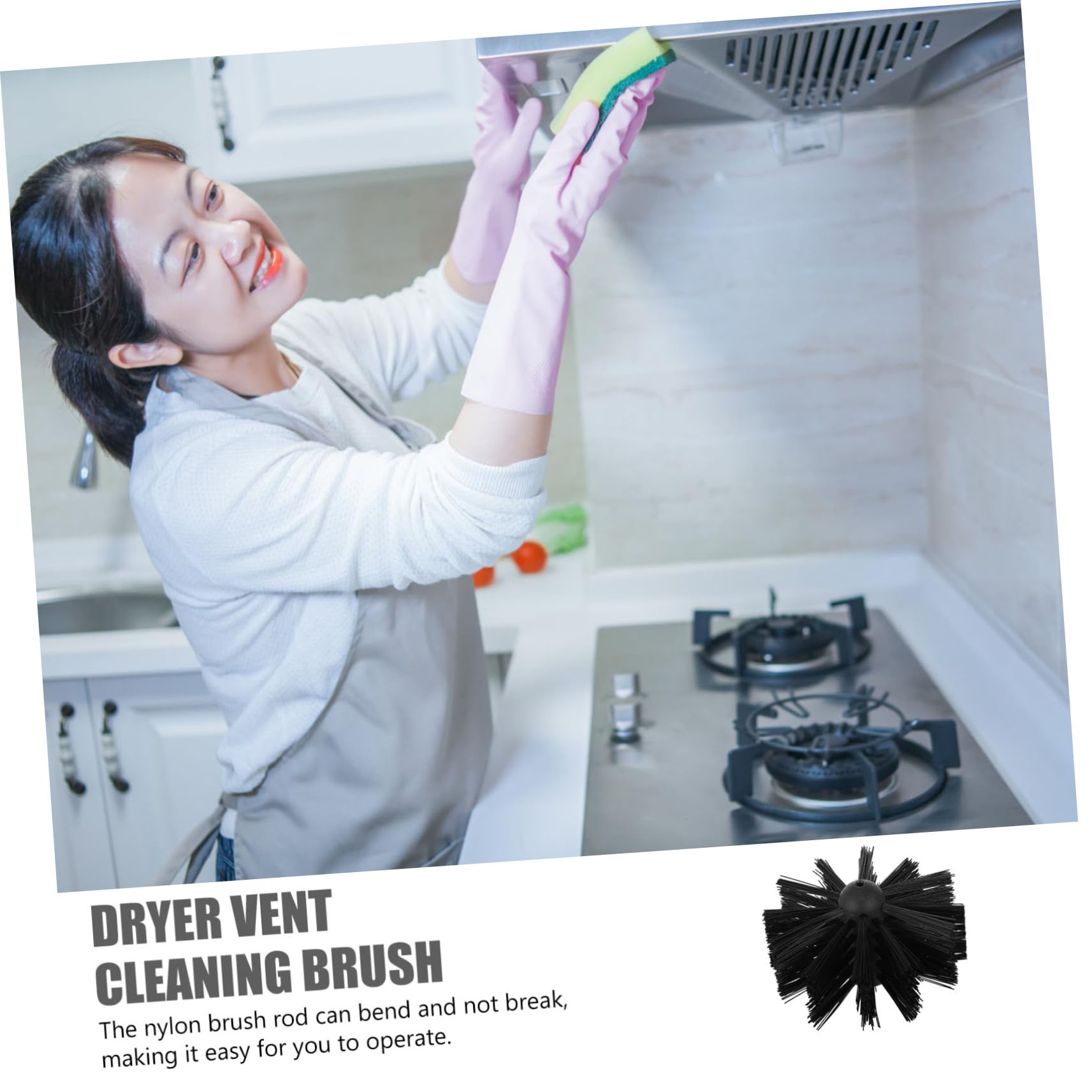 2-Pack Chimney Brush & Duct Brush Set - Fireplace & Dryer Vent Cleaning Tool with Nylon Bristles - Perfect for Range Hood, Lint Removal & Chimney Sweeping - Essential for Home Maintenance & Fire Safety