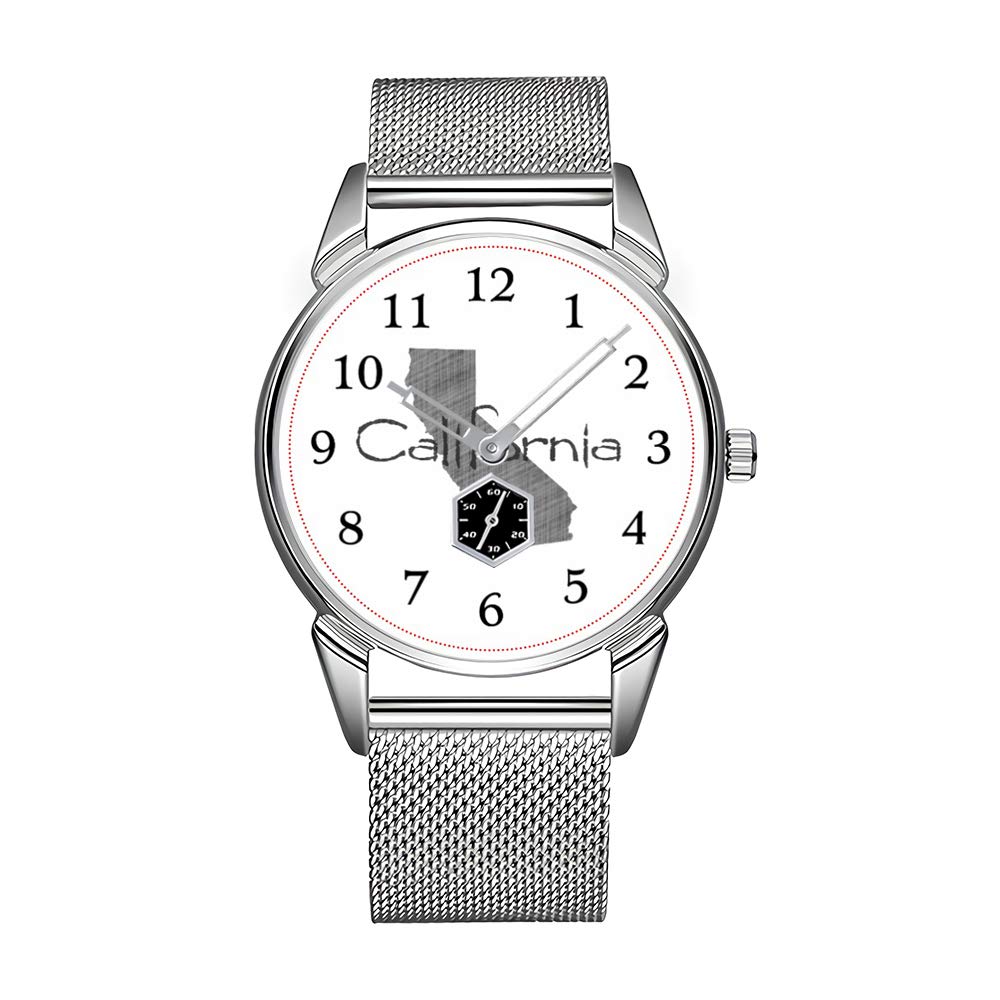 Luxury Men's Stainless Steel Waterproof Watch - Top Brand Silver Dress Watch for Business & Casual Wear - California Wristwatch for Formal Events, Office & Everyday Use