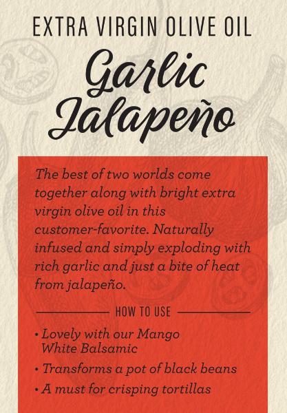 Premium Garlic Jalapeño Infused Extra Virgin Olive Oil - Cold Pressed, Organic, Gluten-Free - Perfect for Cooking, Salad Dressings & Gourmet Recipes