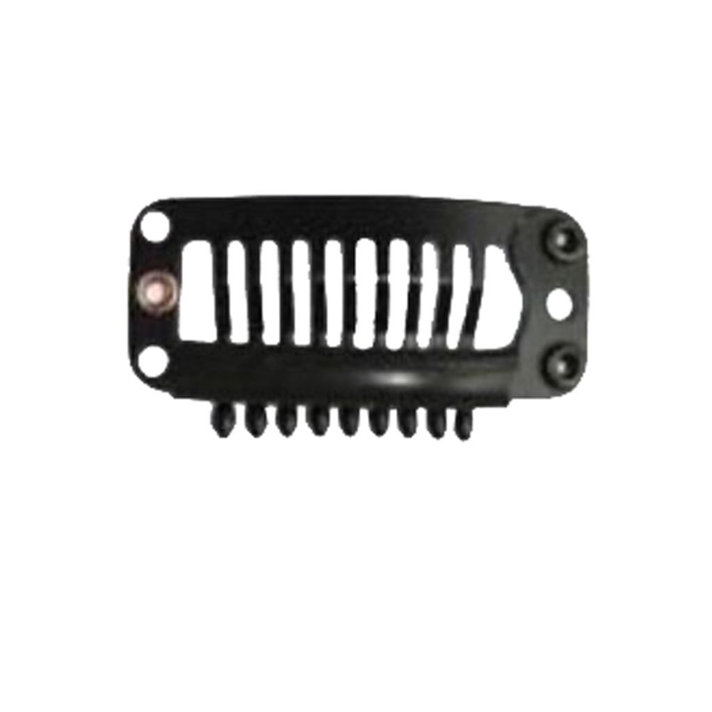 Truvic 20Pcs Black Hair Extension Snap Clips - 32mm Medium Remy Human Hair Wig Grips for Secure Hold | Perfect for Styling, Volume Boosting & Hair Extensions