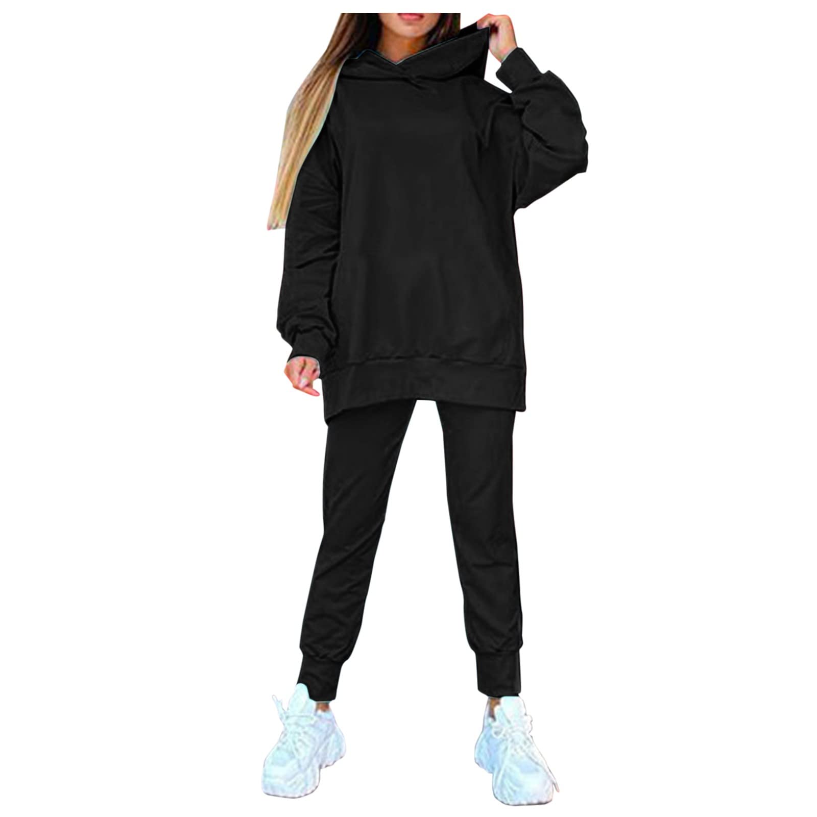 Stylish Women's Graphic Print Sweatshirt & Jogger Set - Casual Streetwear Tracksuit for Christmas, Fall & Winter Outfits - Perfect for Lounge Wear, Gym, Travel & Holiday Parties