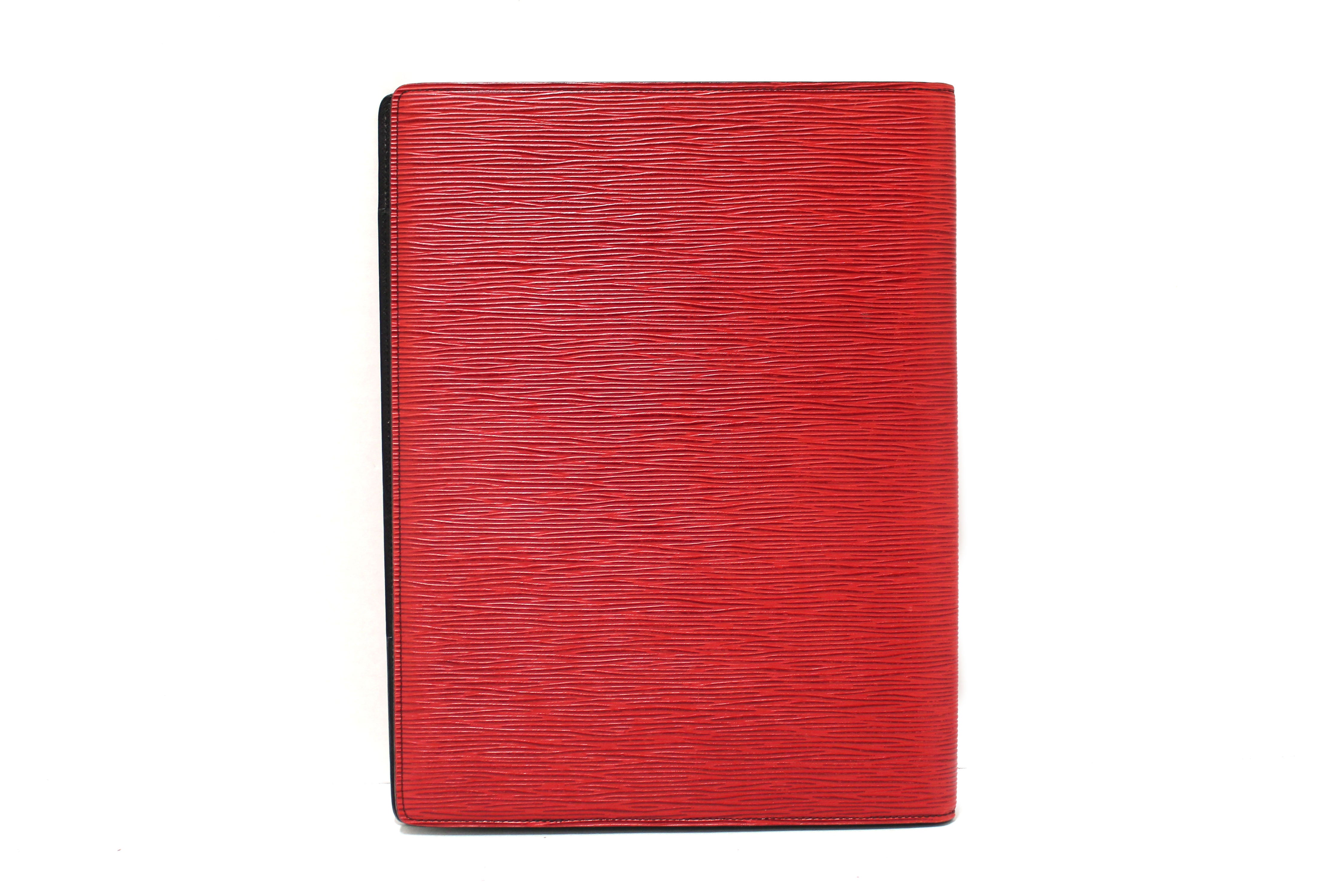 Authentic Louis Vuitton Red Epi Leather Desk Agenda Cover - Luxury Organizer for Business Professionals, Office & Home Use
