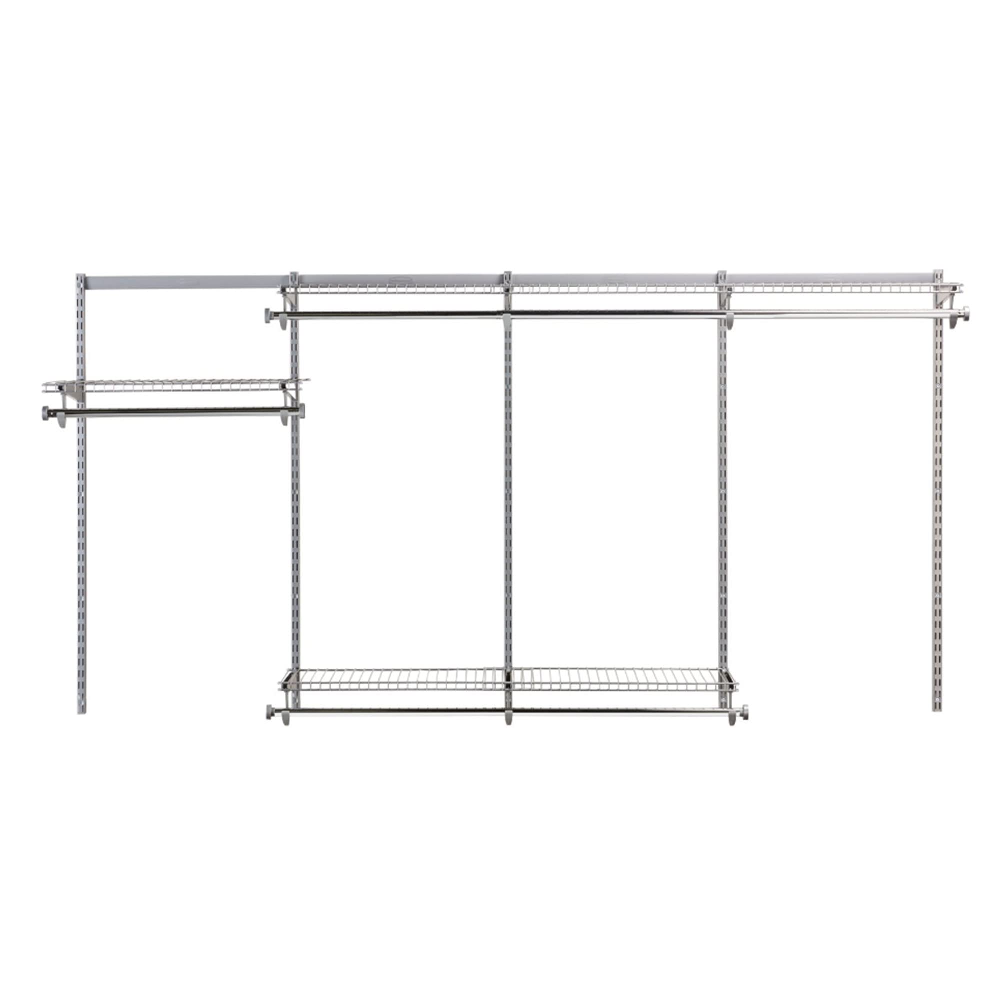 Rubbermaid Configurations Custom Closet Kit - 4-8 Ft Adjustable Metal Wire Shelving System with Titanium Finish | Expandable Storage Organizer for Home Closet, Pantry, Laundry & Mudroom | Perfect for Bedroom Organization, Garage Storage & Utility Room Solutions