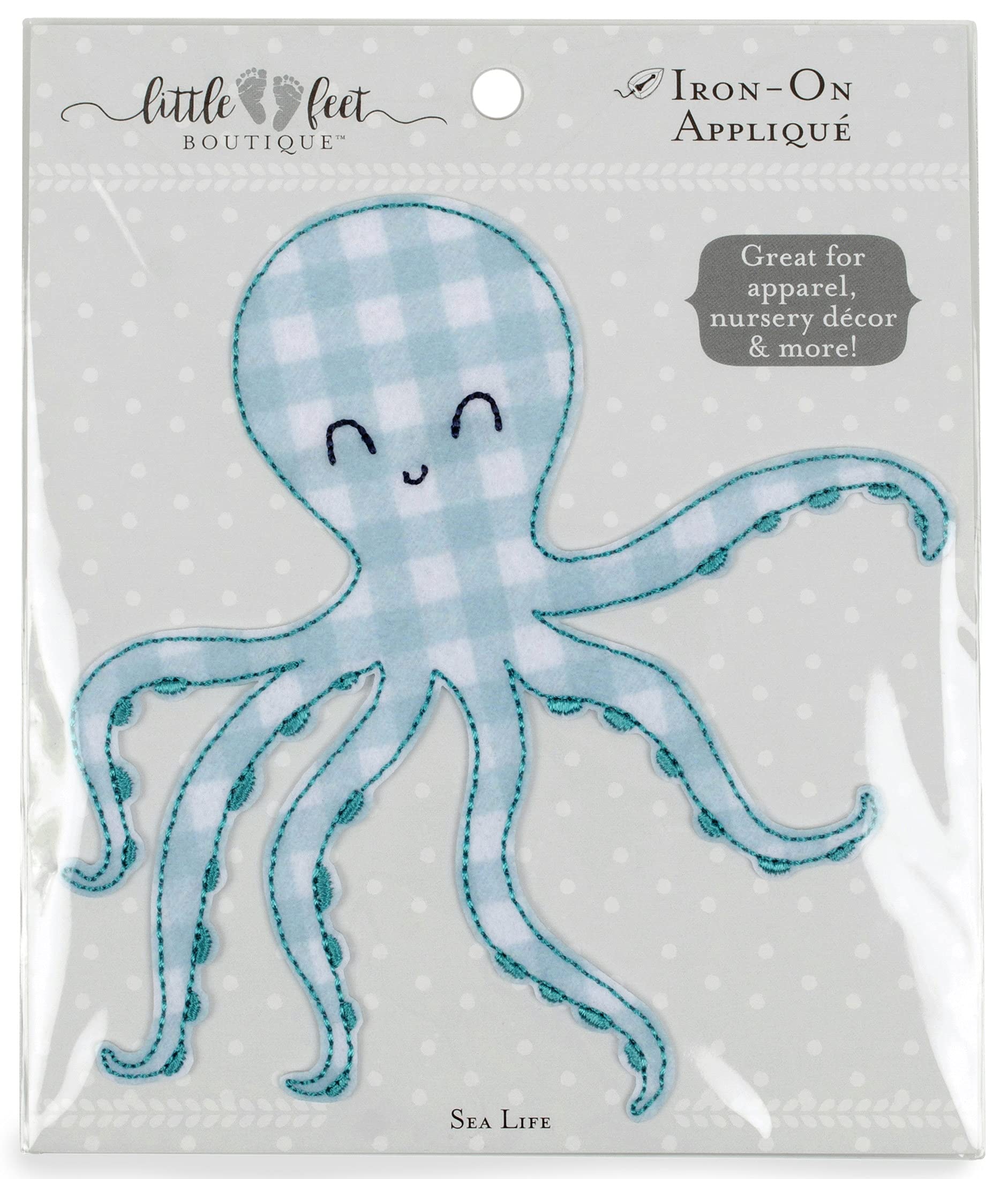 Iron On Applique Patch - Sea Life Octopus Design for DIY Clothing, Bags & Hats | Fabric Embellishment for Kids & Adults | Perfect for Costumes, Crafts & Upcycling Projects
