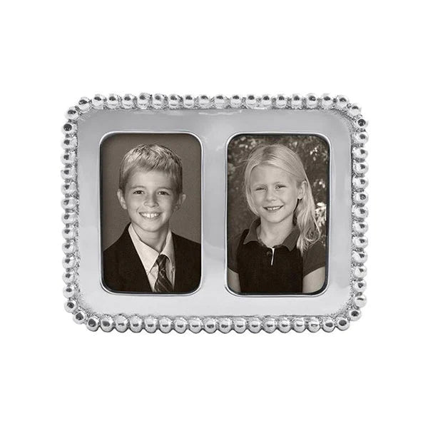 2 x 3 Double Frame with Beaded Design - Perfect for Wall Decor, Photo Display, and Home Decoration