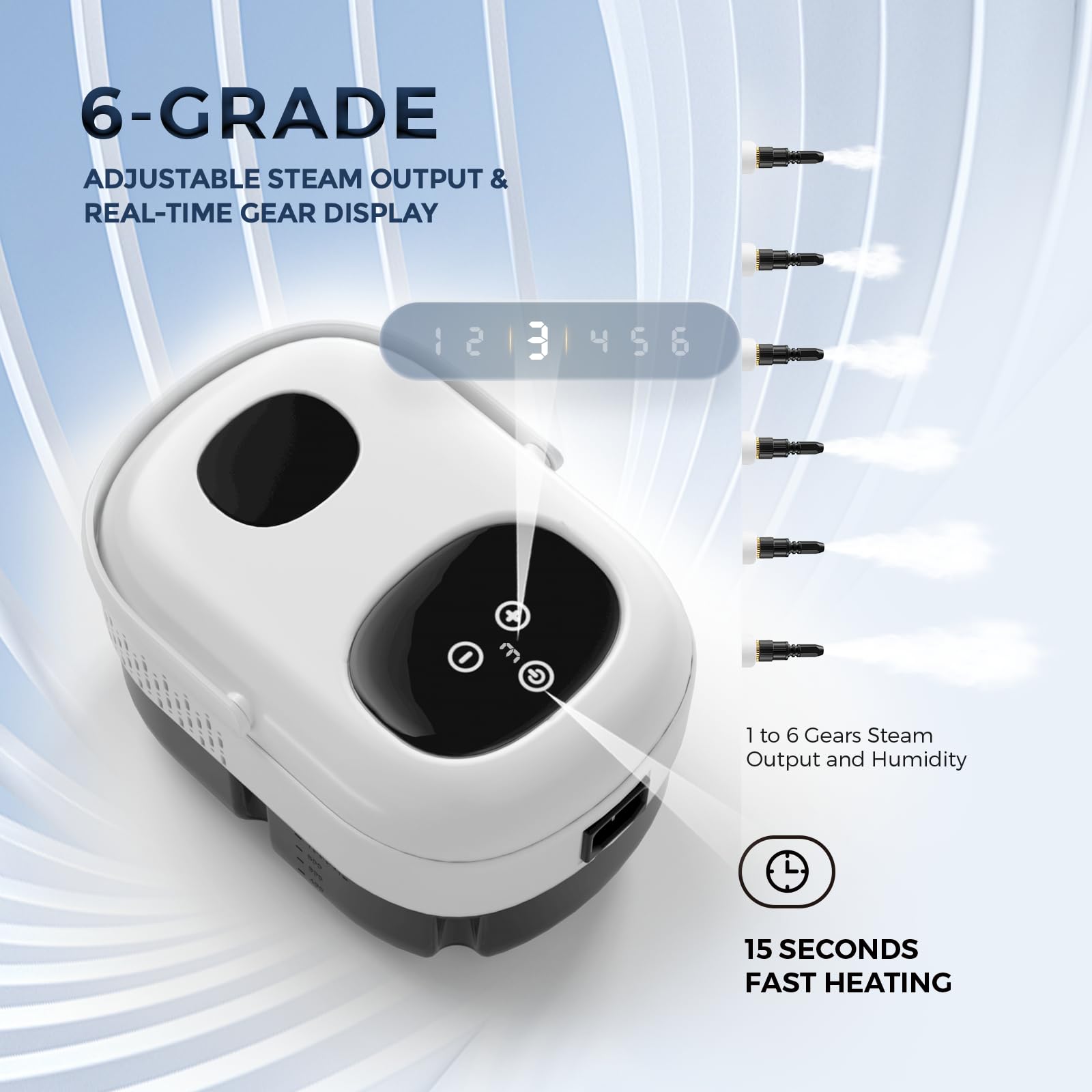 Upgraded 2500W Handheld Steam Cleaner - High Pressure Steamer for Home Cleaning with 3 Attachments - Portable Steam Mop for Kitchen, Bathroom, Floors & Car Detailing - White (Ideal for Deep Cleaning Grout, Upholstery & Sanitizing Surfaces)