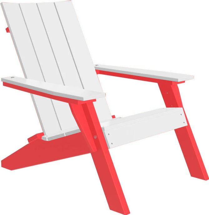 Premium White Urban Adirondack Chair with Cup Holder - Weather-Resistant Outdoor Patio Furniture for Garden, Poolside & Backyard Relaxation