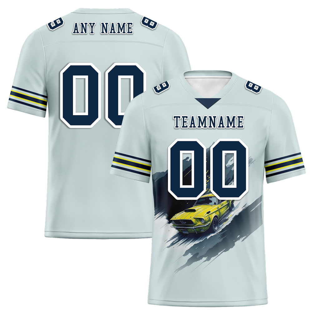 Custom Grey & Black Personalized Authentic Football Jersey - FBJ02 - Perfect for Game Day, Fan Events & Sports Enthusiasts