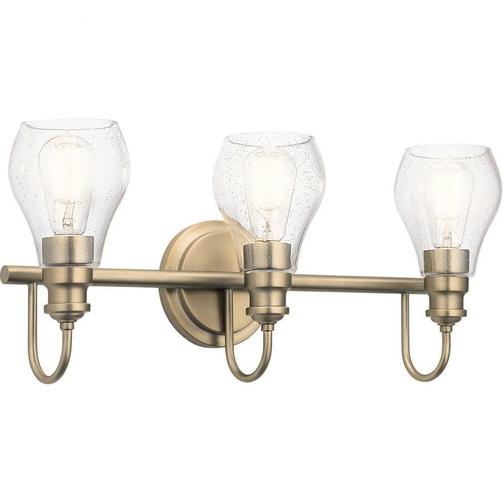 Kichler 45392CLZ Greenbrier 3-Light Vanity Fixture - 300W Classic Bronze Bathroom Lighting for Modern & Traditional Décor