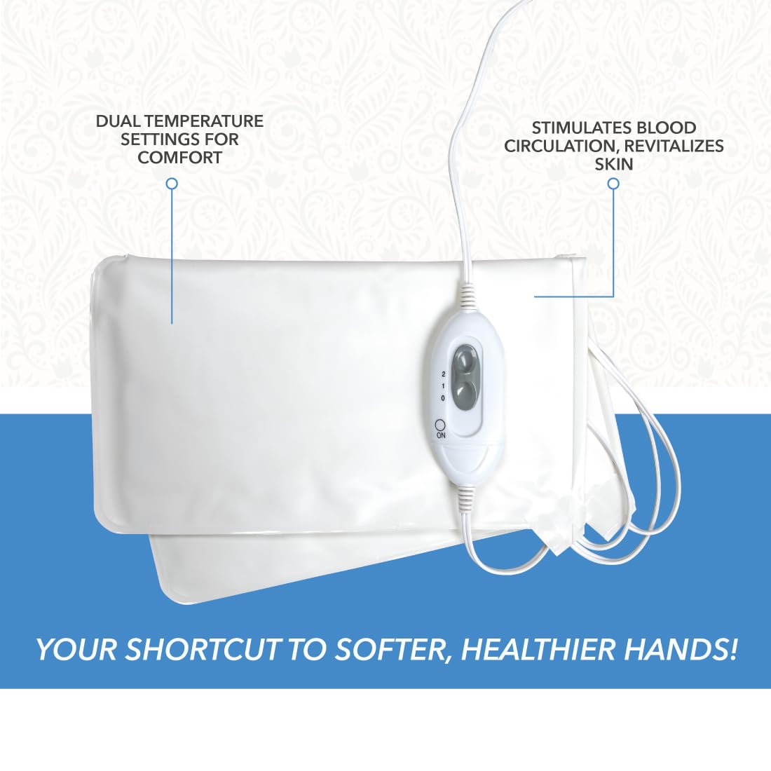 ForPro Professional Collection Premium Heated Mitts - Electric Thermal Moisturizing Hand Warmers for Spa & Home Use - Dual Temperature Settings (1 Pair) - Perfect for Relaxation, Dry Skin Relief & Winter Hand Care