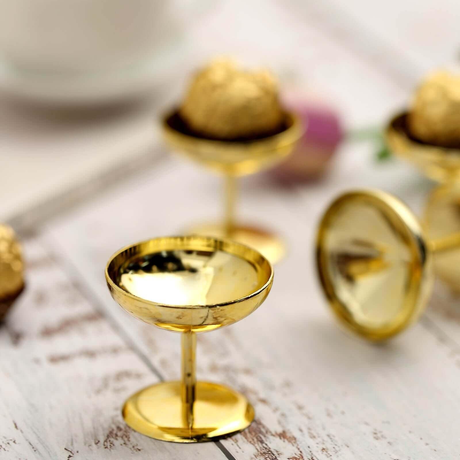 Efavormart 12 Pack 2 Inch Gold Party Favor Dessert Cups - Elegant Wedding Candy Dishes for Treats & Snacks | Perfect for Bridal Showers, Birthday Parties & Special Events