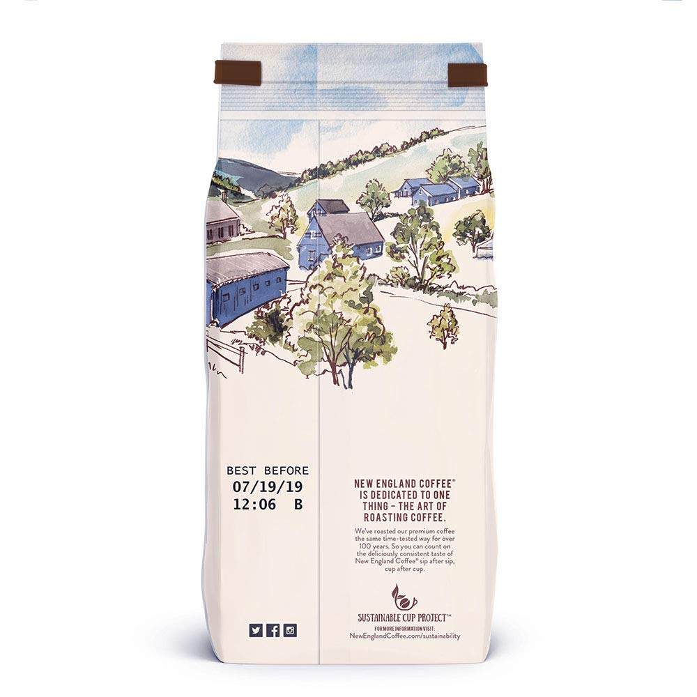 New England Coffee Blueberry Cobbler Medium Roast Ground Coffee - 11oz Bag (Pack of 1) | Fresh Aroma, Rich Flavor | Perfect for Breakfast, Office & Gift Giving