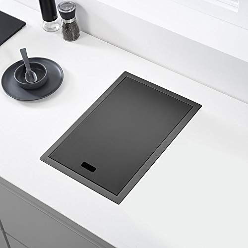 GANFANREN Concealed Black Stainless Steel Single Bowl Kitchen Sink - Compact Bar Sink for Small Spaces, Balcony & Hidden Installations | Perfect for Modern Kitchens, Wet Bars & Outdoor Use