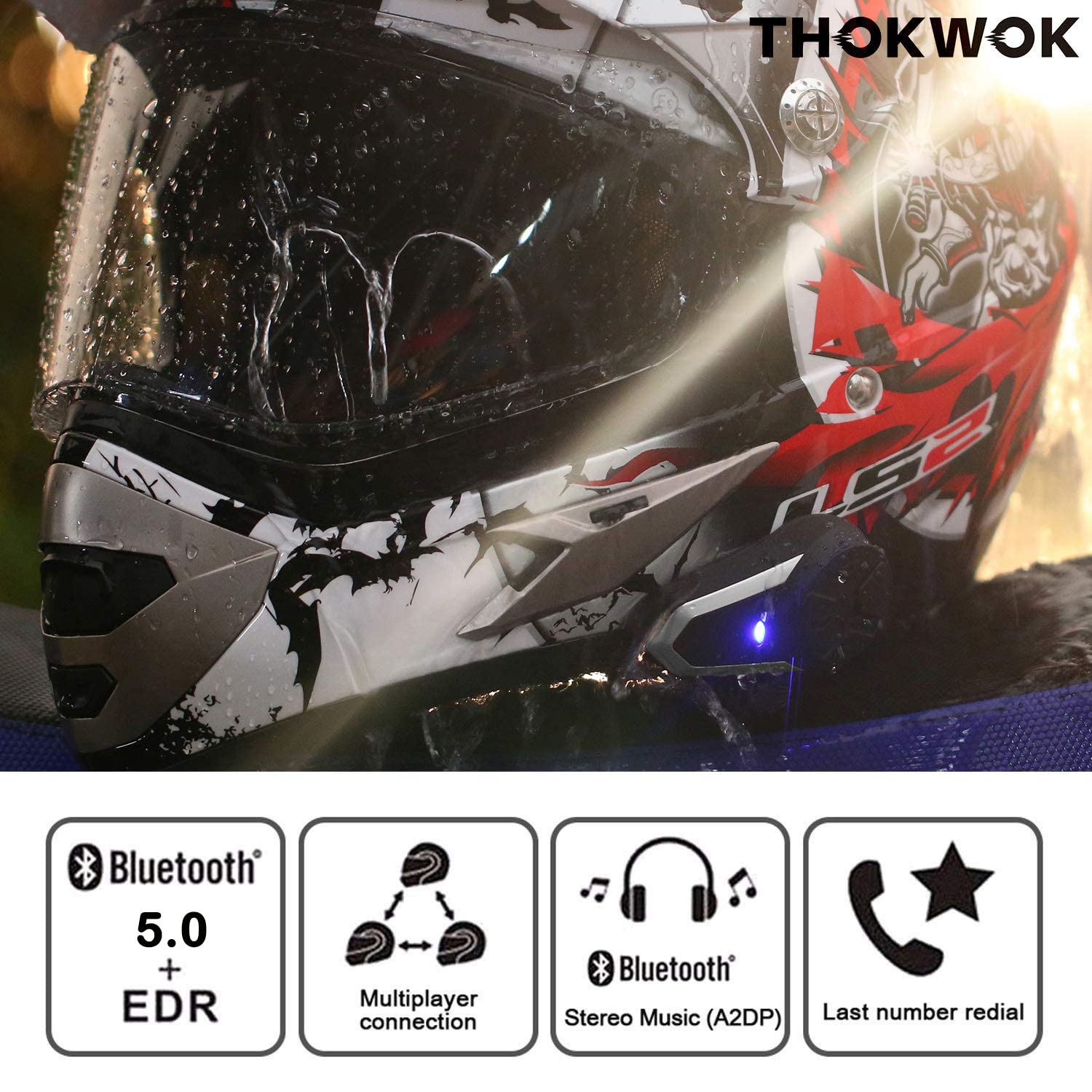 BT-S3 Motorcycle Bluetooth Headset - 1000m Range Helmet Headphones for Snowmobile & Motorcycle Communication System | Intercom for Skiing & Riding | Supports 3 Riders (Soft Microphone Included) | Perfect for Group Rides, Snowmobiling & Outdoor Adventures
