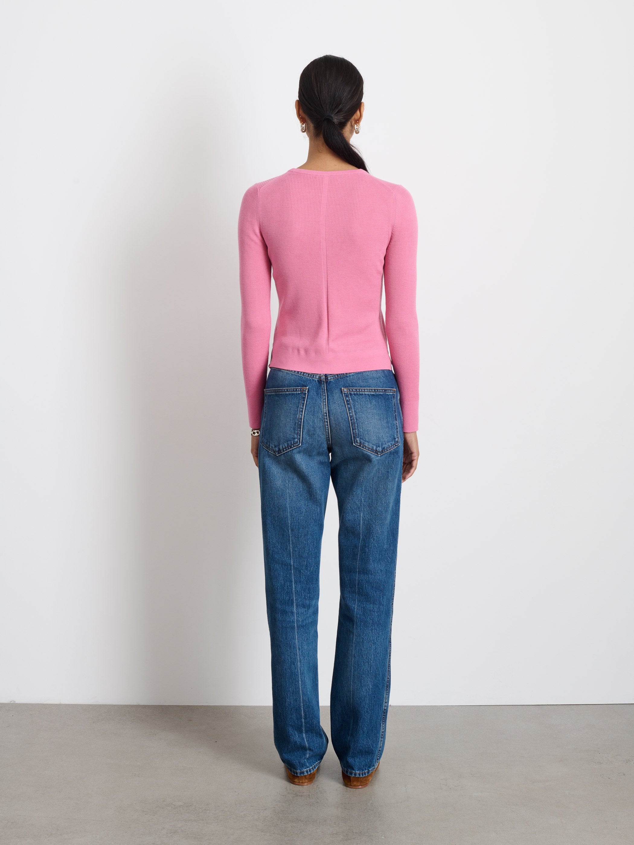 Premium Extra Fine Merino Wool Crewneck Sweater for Women - Soft & Warm Pink Pullover - Perfect for Casual Wear, Office & Winter Outfits
