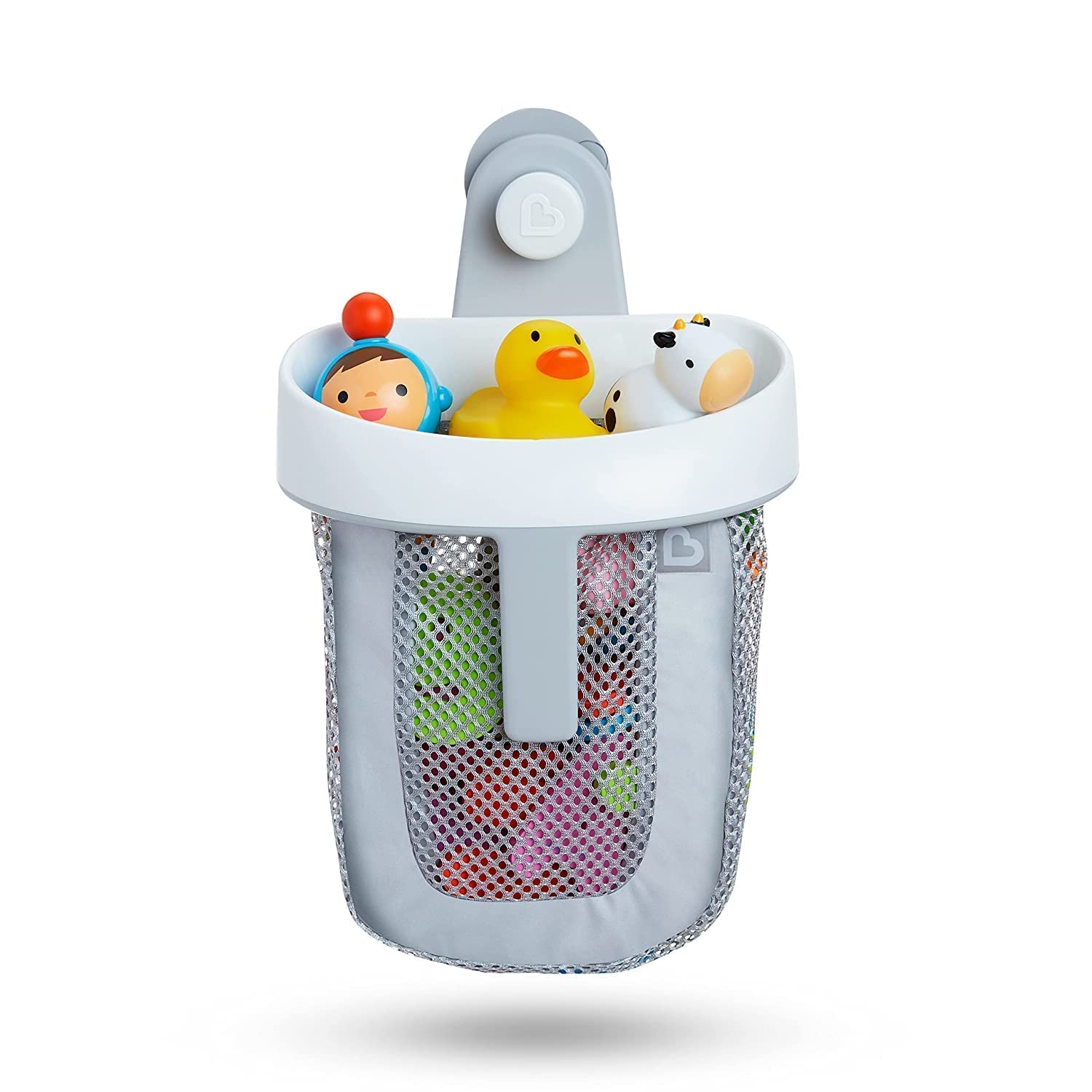 Munchkin Float Easy Clean Foldable High Chair & Hanging Bath Toy Organizer with Quick-Dry Mesh - Perfect for Baby Feeding & Bath Time Storage