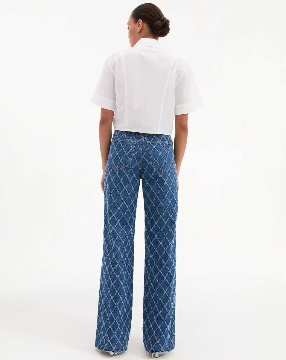 Claire Cropped Shirt for Women - Trendy White Short Sleeve Tops - Perfect for Summer Outfits, Beach Vacations & Casual Wear