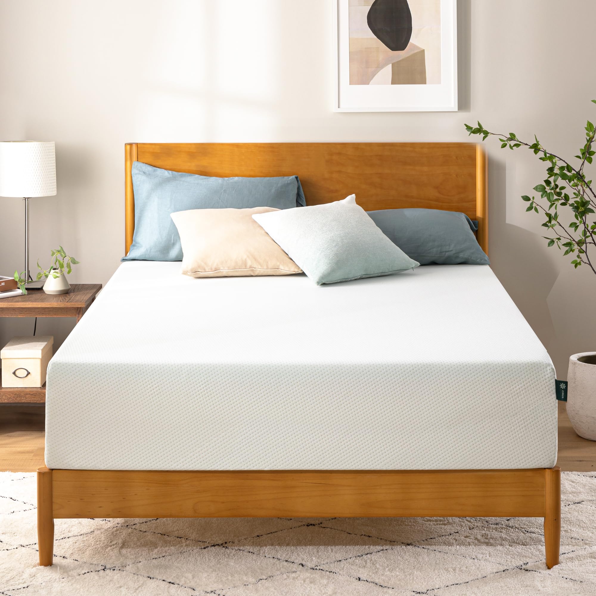ZINUS 12 Inch Green Tea Memory Foam Mattress - Full Size, Fiberglass-Free, Medium Firm Support with Zoned Pressure Relief | CertiPUR-US Certified Safe Foams & Fabric | Mattress in a Box for Bedroom, Guest Room & Dorm Use