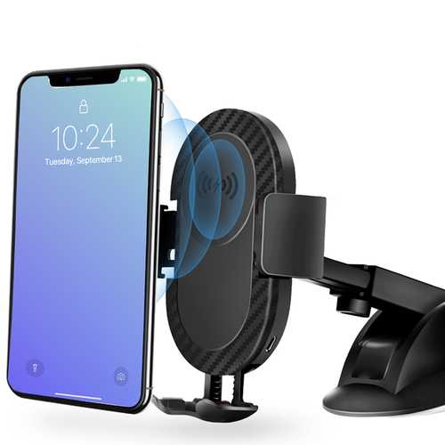 Bakeey Qi Wireless Car Charger Mount Holder for Samsung Galaxy Note 8 - Fast Charging Phone Stand for iPhone, Android Devices - Perfect for Commuting & Road Trips