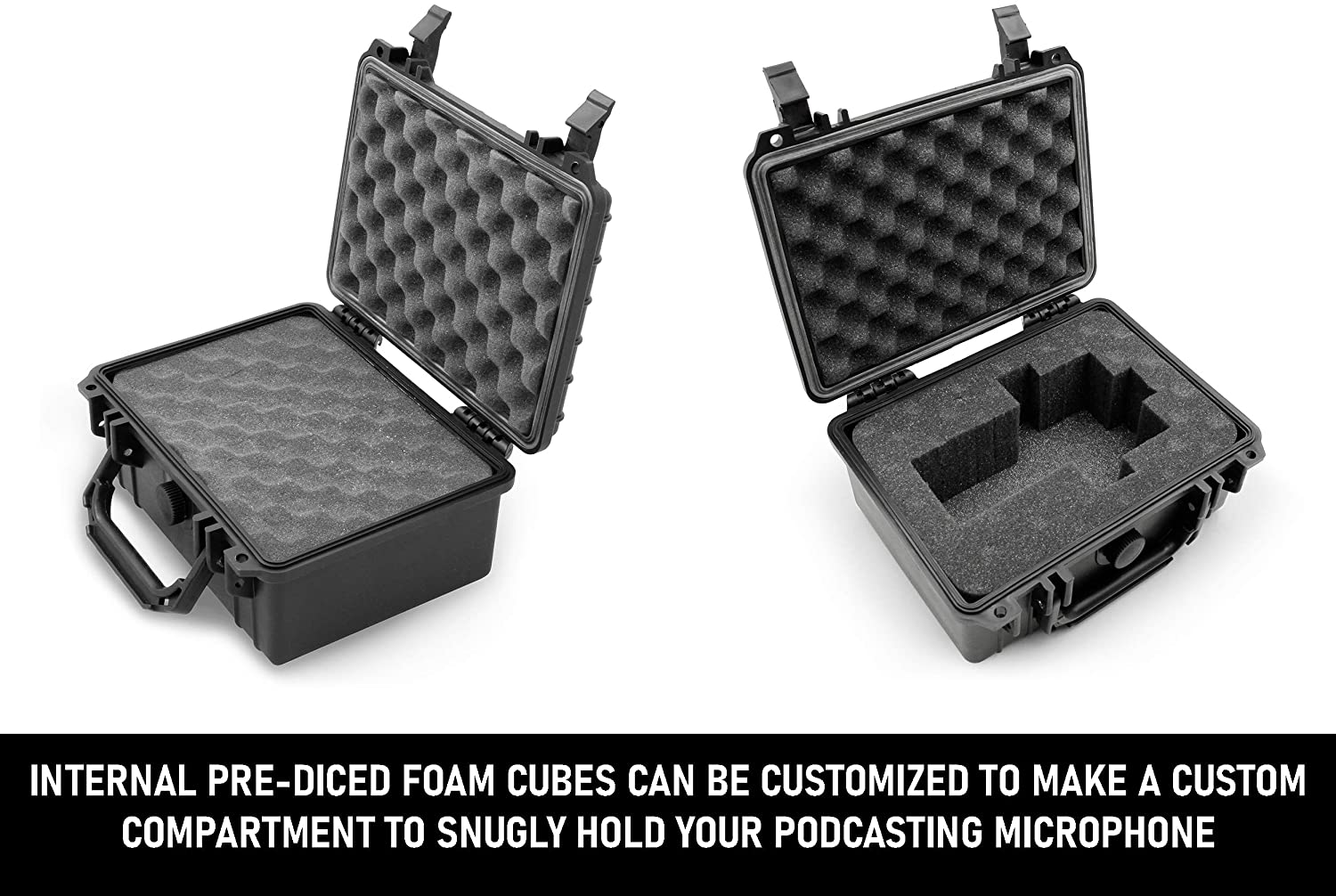 CASEMATIX Waterproof Case for Rode PodMic Podcast Microphone - Durable Protection for Outdoor Recording & Travel Use