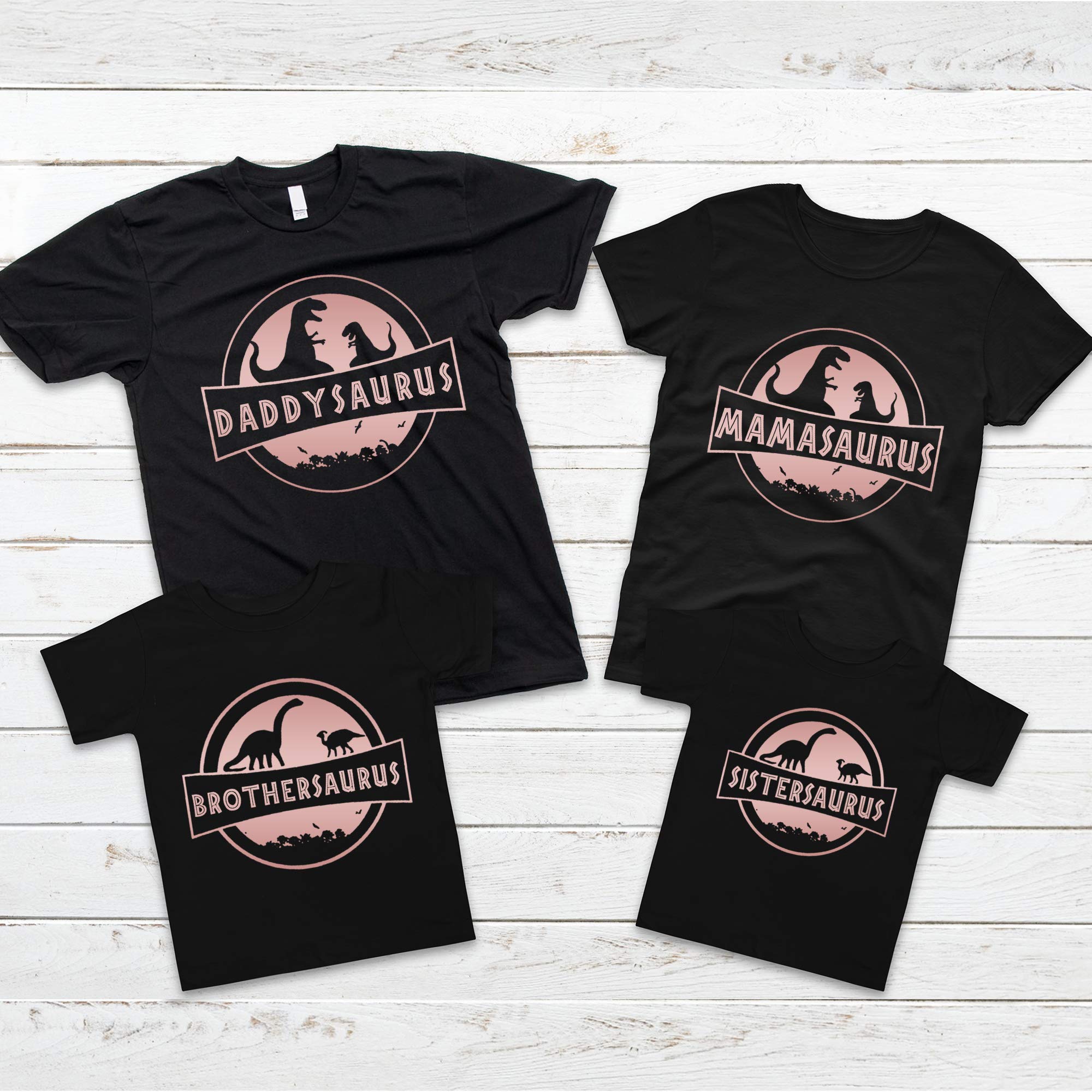 Dinosaur Family Matching T-Shirts - Mama Saurus, Papa Saurus & Kids Jurassic Themed Shirts for Family Trips, Vacations & Fun Outings | Custom Dino Shirts for Couples & Families