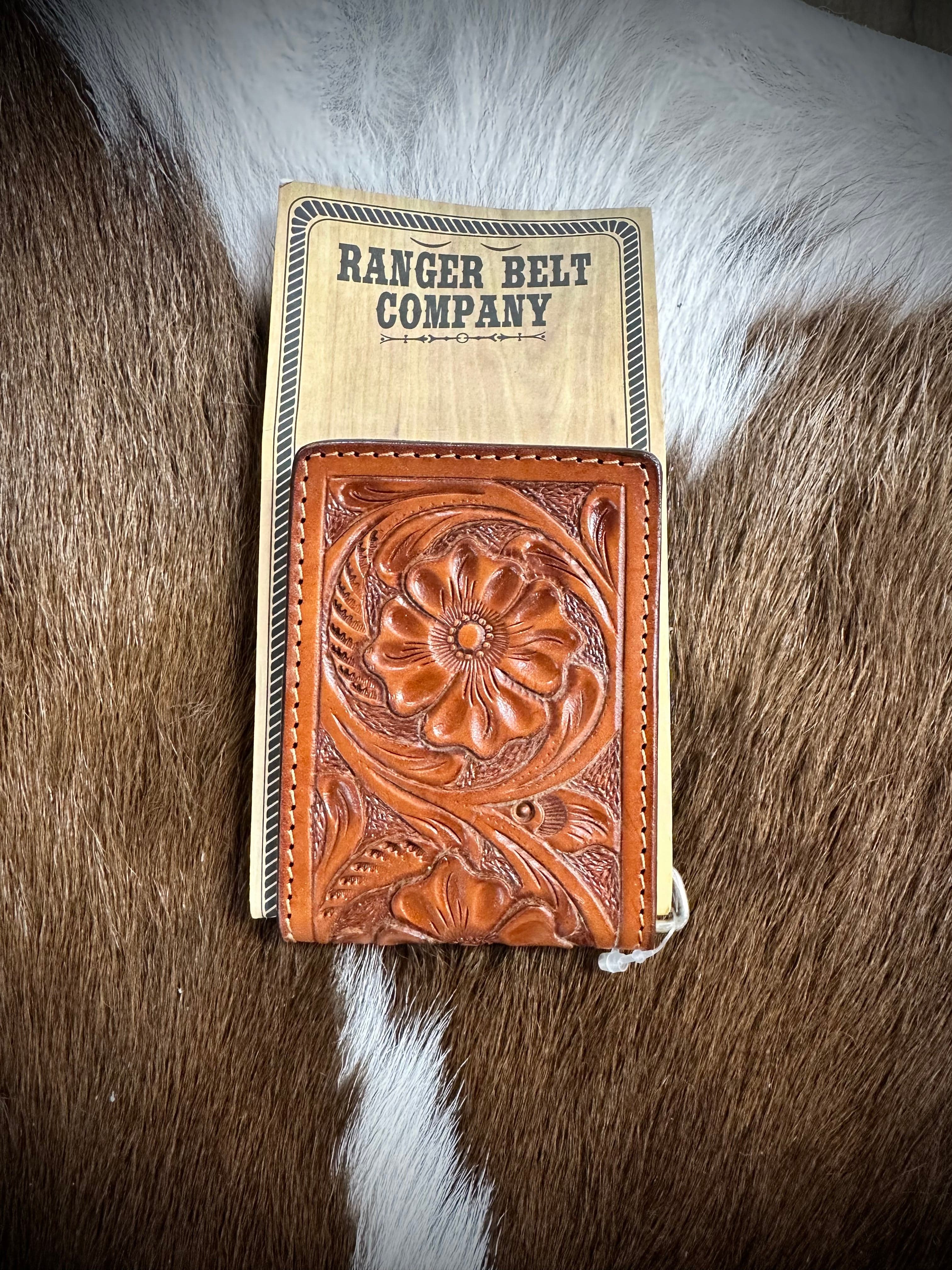 Premium Engraved Leather Money Clip by Ranger Belt Co - Personalized Wallet Accessory for Men, Gift for Dad, Husband, Boyfriend - Perfect for Weddings, Business, Travel & Everyday Carry