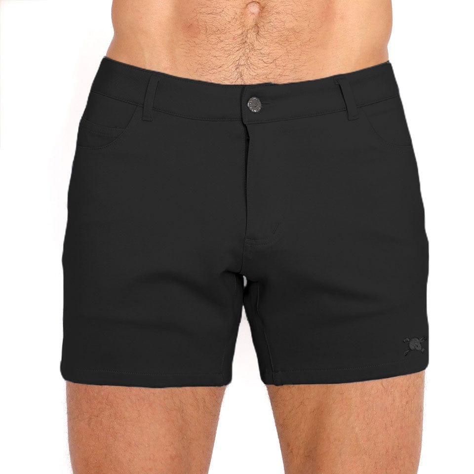 Logo Knit Stretch Shorts for Men - Black Comfortable Casual Short Pants | Perfect for Gym, Running, Lounge & Summer Outfits
