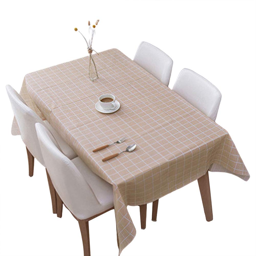 Nordic Style PVC Waterproof Oil-Proof Tablecloth - Plaid Design 54