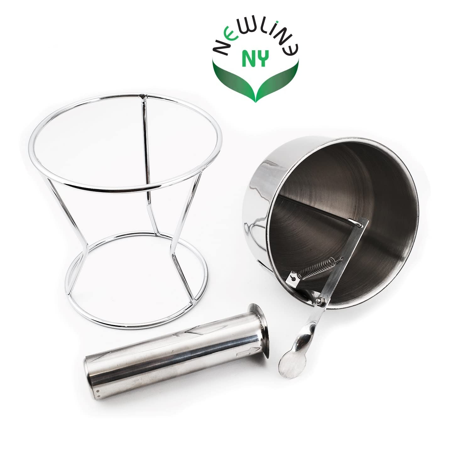 Premium Stainless Steel Baking Funnel with Stand - Perfect for Takoyaki, Pancake Batter, Cupcakes & Pastries | Durable Kitchen Tool for Home Bakers & Professional Chefs | Ideal for Dessert Making, Party Catering & Bakery Use