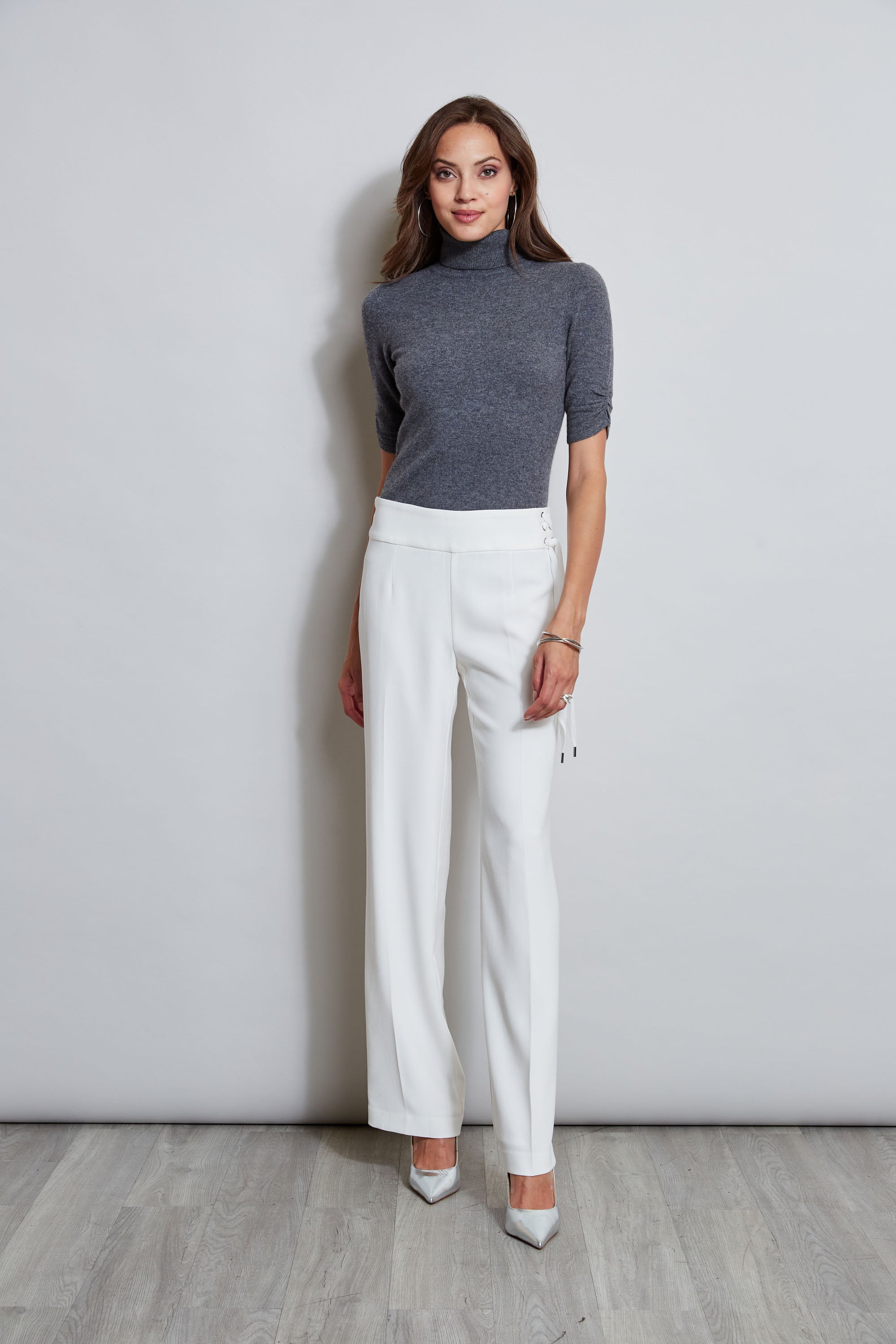 Stylish Crepe Side Tie Pants for Women - Comfortable High Waisted Wide Leg Trousers - Perfect for Office, Casual Wear & Travel