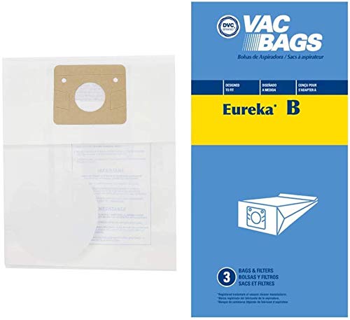 DVC Replacement Vacuum Bags & Filters for Eureka PowerTeam Canister 1600, 1700, 1800, 3500, 3700 Series | 3 Bags + 3 Filters | Compatible with Type B | Ideal for Home Cleaning & Pet Hair Removal