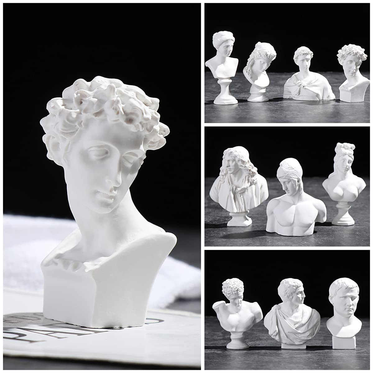 1 Pcs Small Resin Bust Statue - Mini Greek Mythology Aphrodite Figurine, Nordic Crafts Plaster Sculpture for Home & Office Decor, Shelf Display, Gift Idea